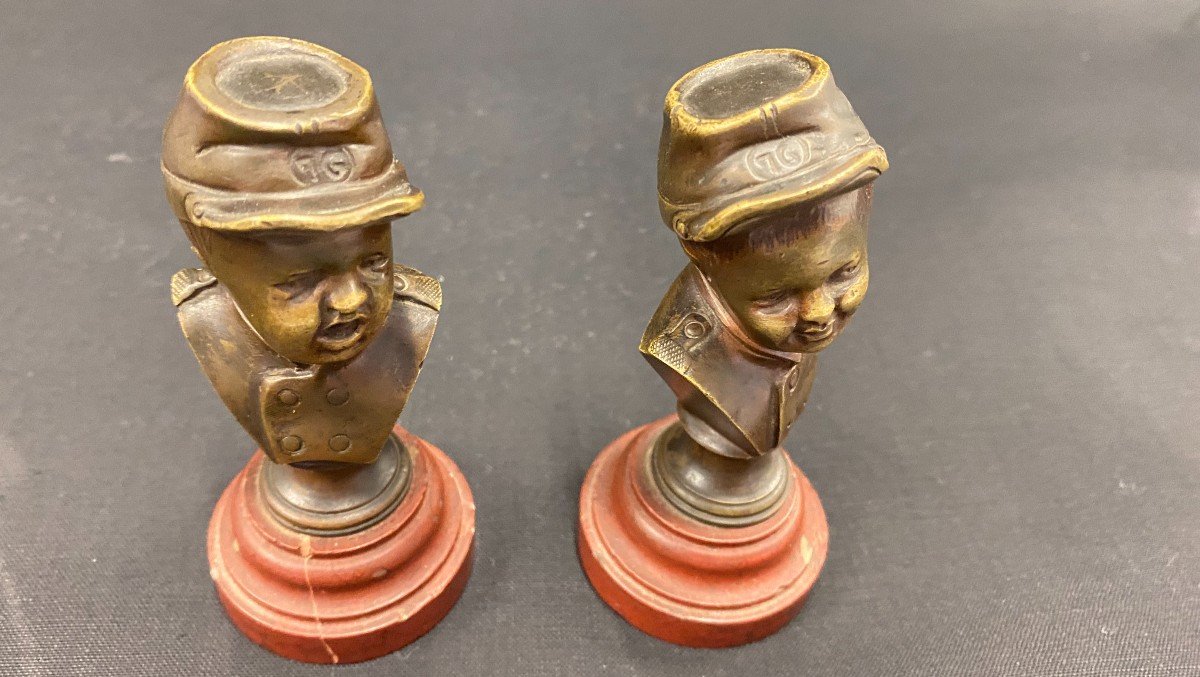 Pair Of Two Bronzes: Jean Who Laughs And Jean Who Weeps - Late 19th Century-photo-1
