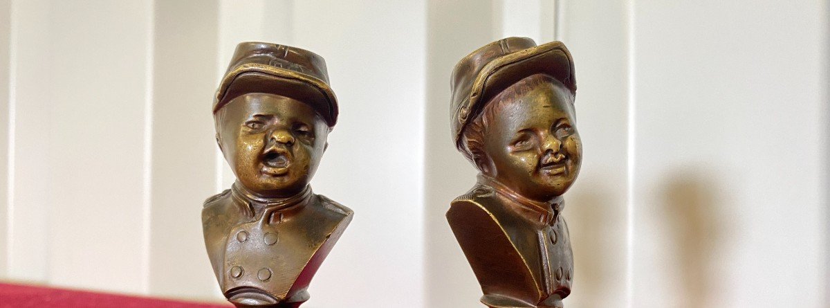 Pair Of Two Bronzes: Jean Who Laughs And Jean Who Weeps - Late 19th Century-photo-4