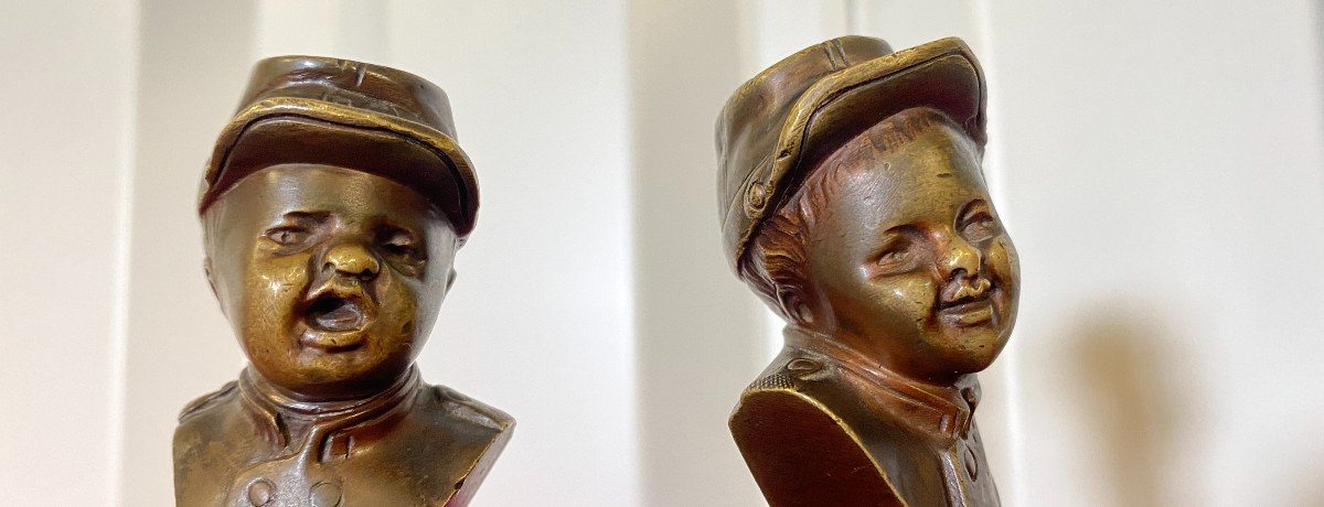 Pair Of Two Bronzes: Jean Who Laughs And Jean Who Weeps - Late 19th Century-photo-5