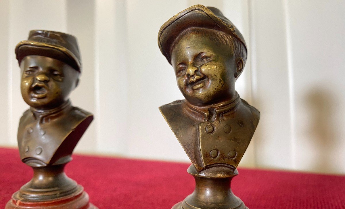 Pair Of Two Bronzes: Jean Who Laughs And Jean Who Weeps - Late 19th Century-photo-6