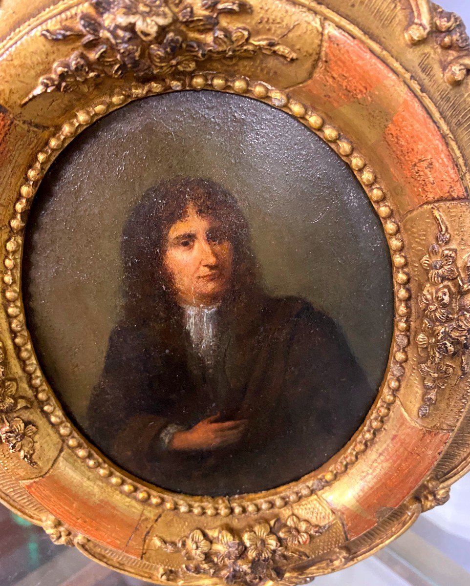 Painting On Metal - Portrait Of A Man Late XVII Beginning 18 I-photo-3