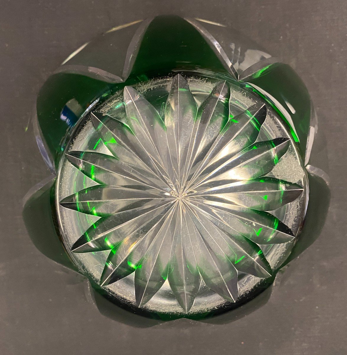 Baccarat/st Louis - Coupe En Cristal Taillé Bicolore Et Argent -photo-2