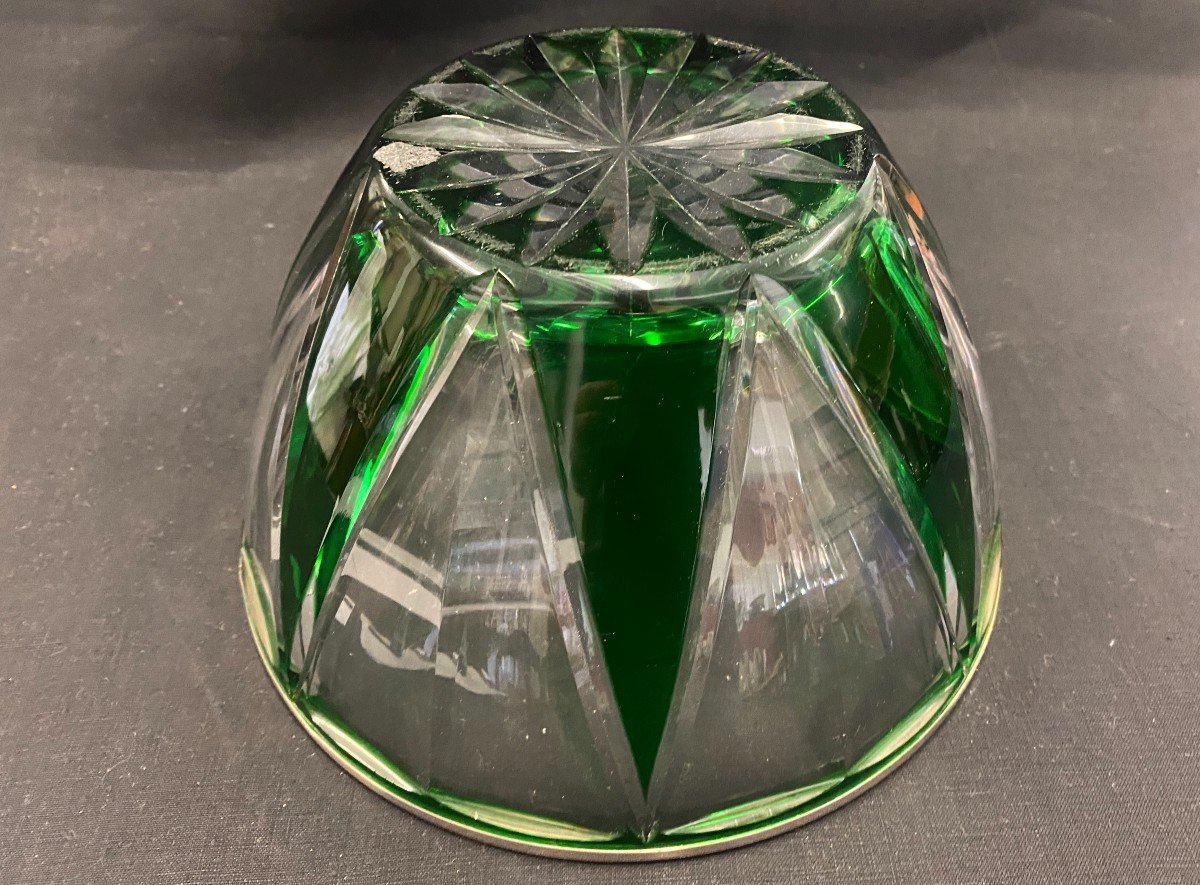 Baccarat/st Louis - Coupe En Cristal Taillé Bicolore Et Argent -photo-3