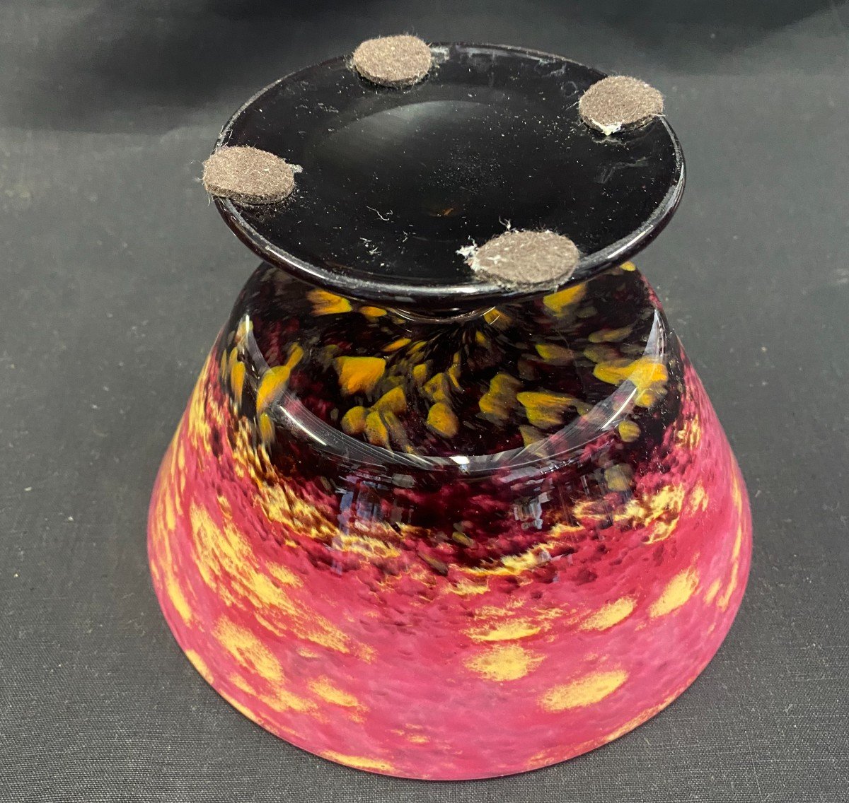 Schneider - Glass Cup On Piedouche - XX Ith - Art Deco-photo-1
