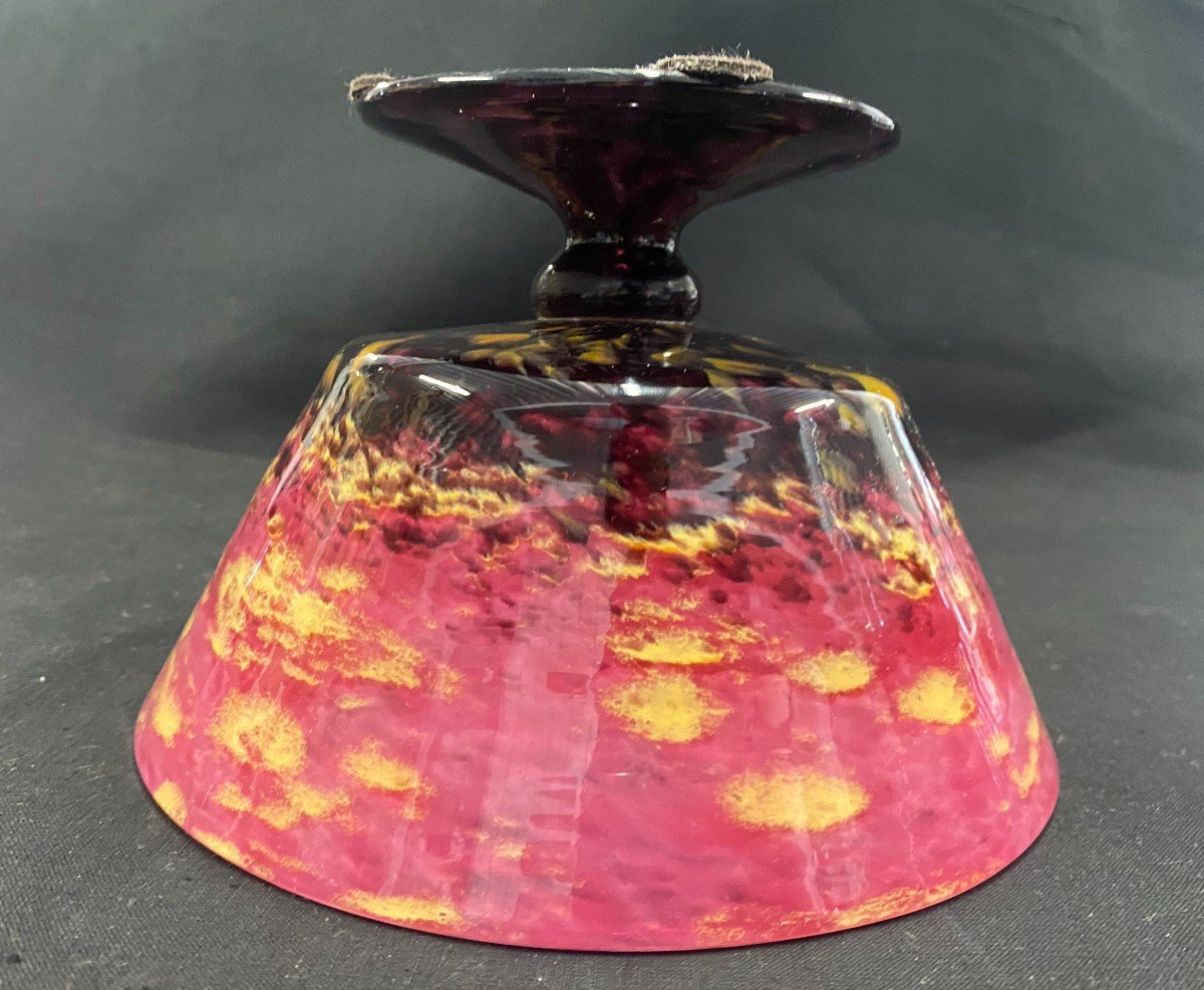 Schneider - Glass Cup On Piedouche - XX Ith - Art Deco-photo-2