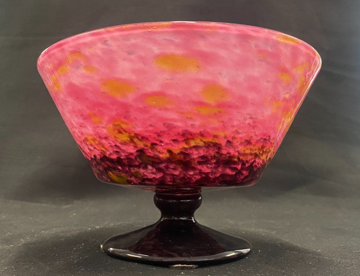 Schneider - Glass Cup On Piedouche - XX Ith - Art Deco-photo-3