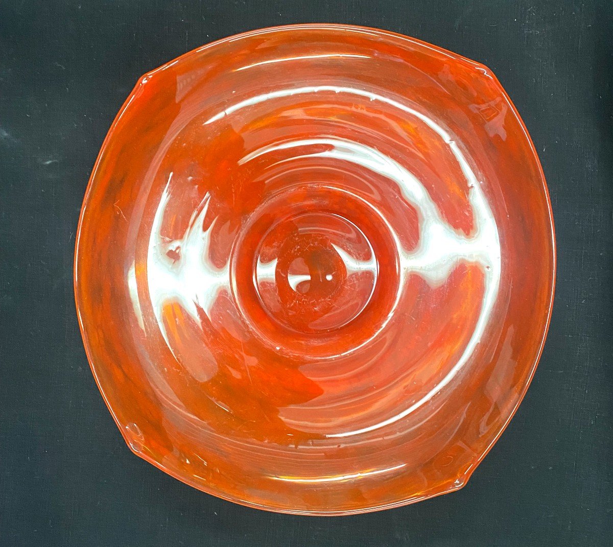 Schneider - Orange Glass Cup - XXth-photo-2