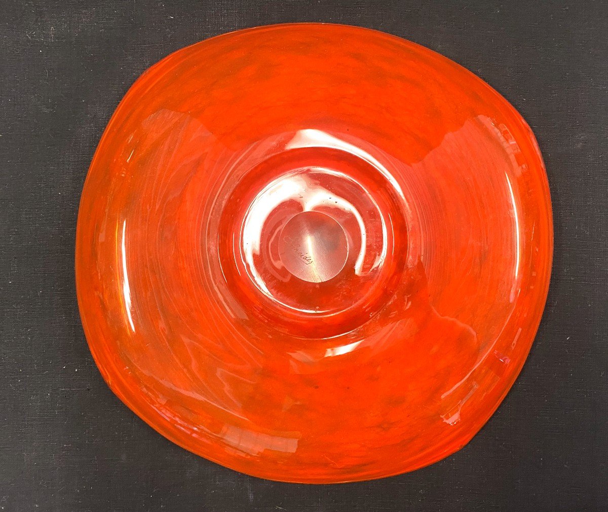 Schneider - Orange Glass Cup - XXth-photo-4