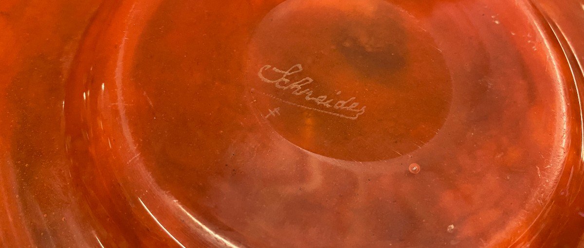 Schneider - Orange Glass Cup - XXth-photo-2