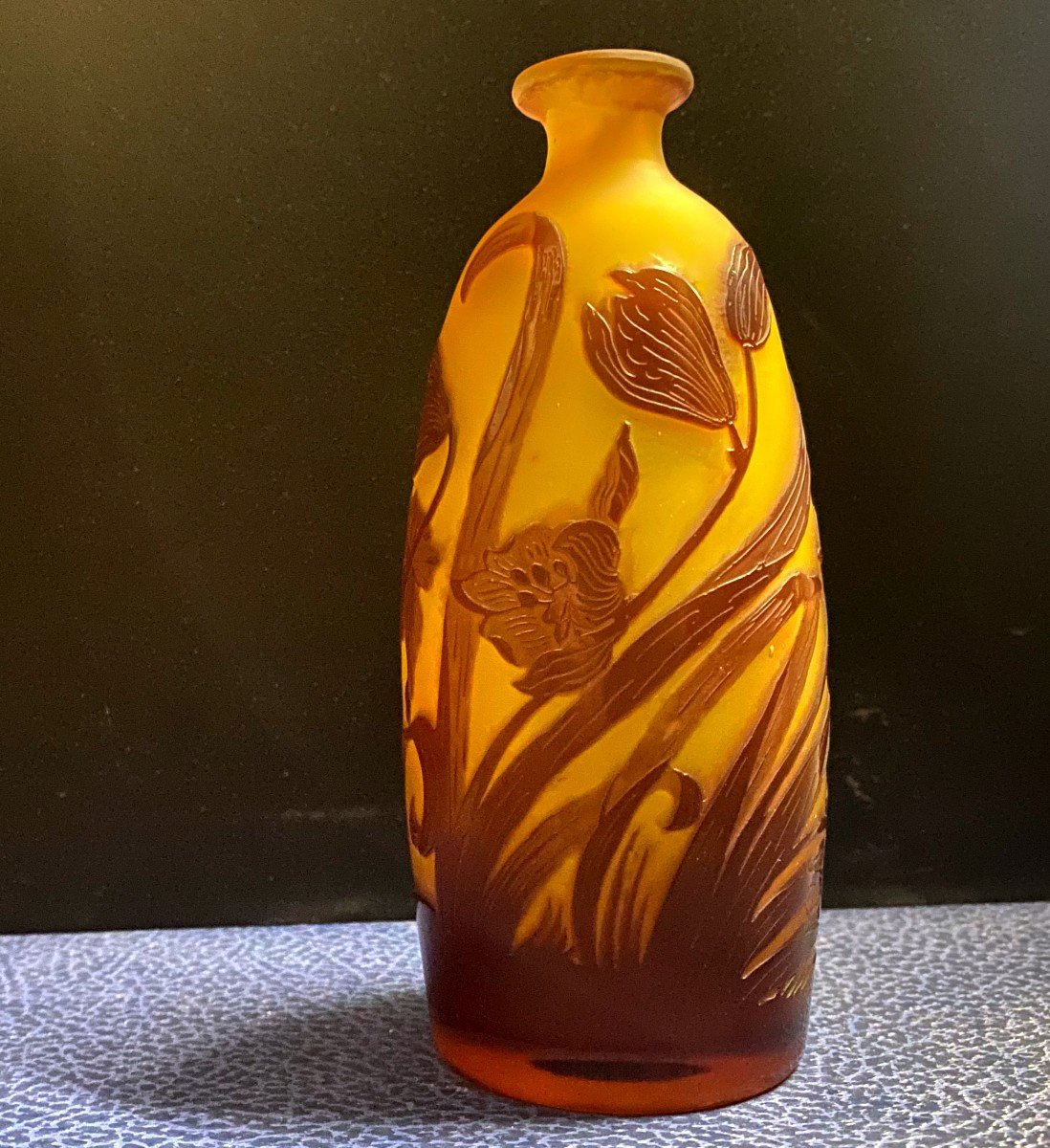 Emile Gallé (1905 - 1909) - Acid-etched Multilayer Glass Vase - XX-photo-4