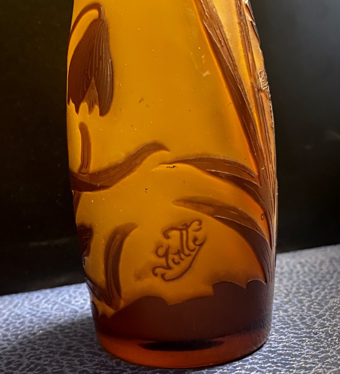 Emile Gallé (1905 - 1909) - Acid-etched Multilayer Glass Vase - XX-photo-3