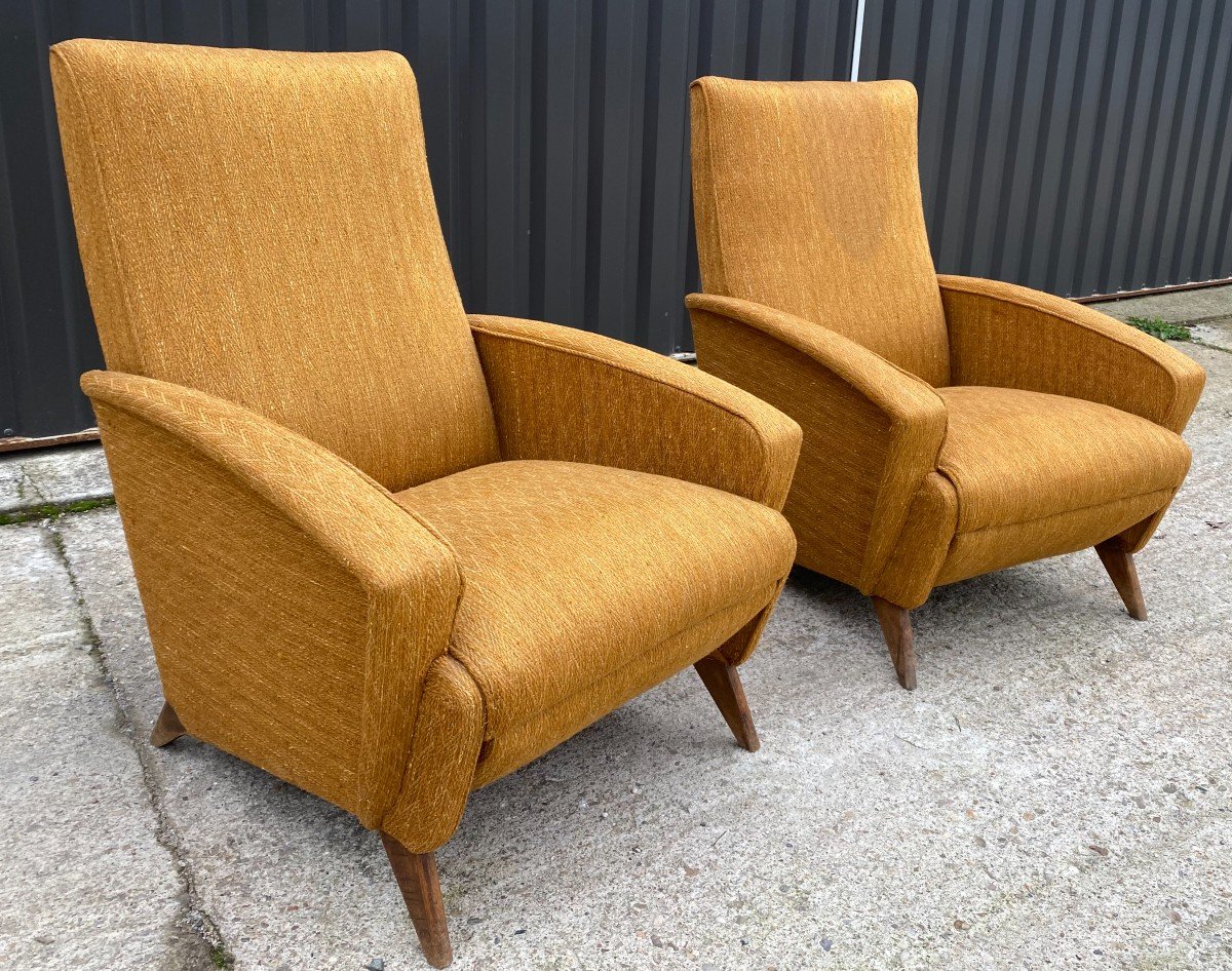 Pair Of Vintage Reclining Armchairs Years 60/70 - XX Th-photo-2