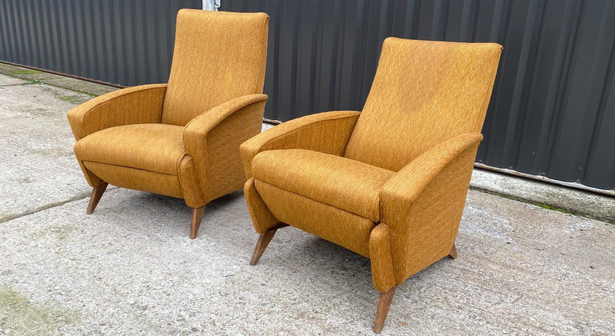 Pair Of Vintage Reclining Armchairs Years 60/70 - XX Th-photo-3