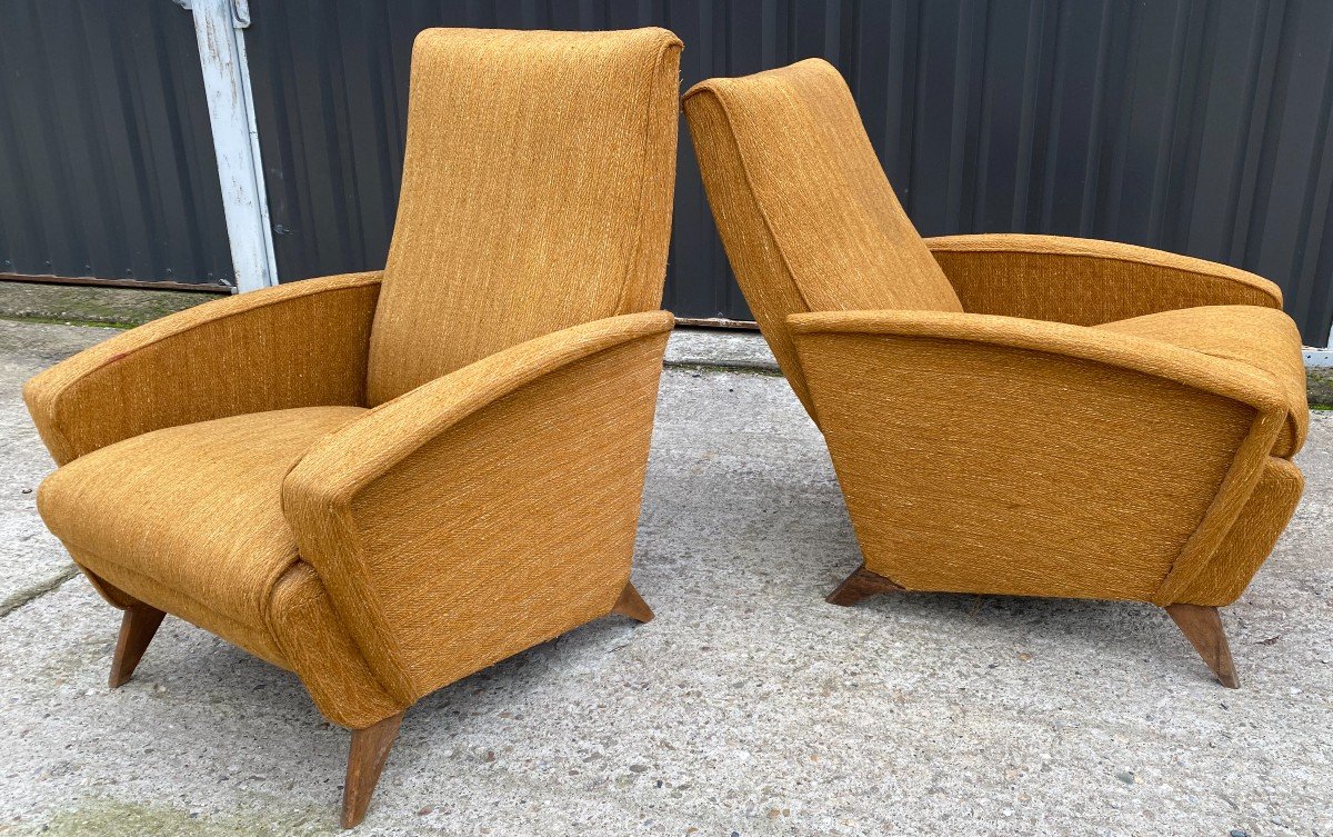 Pair Of Vintage Reclining Armchairs Years 60/70 - XX Th-photo-4