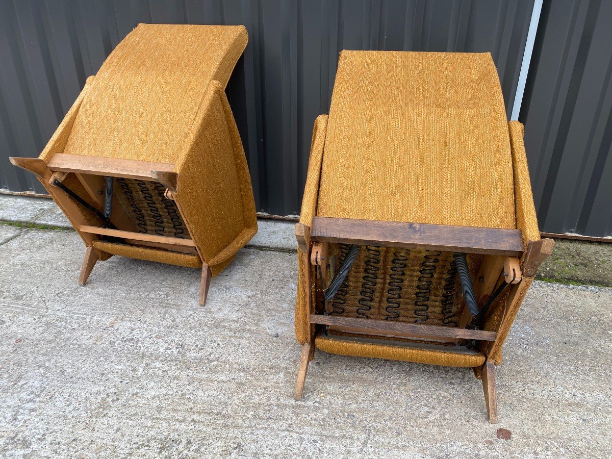 Paire De Fauteuils Vintage Inclinables Années 60/70 - XX ème-photo-5