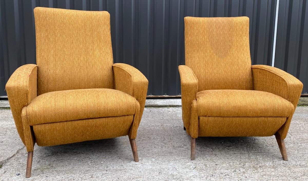 Paire De Fauteuils Vintage Inclinables Années 60/70 - XX ème