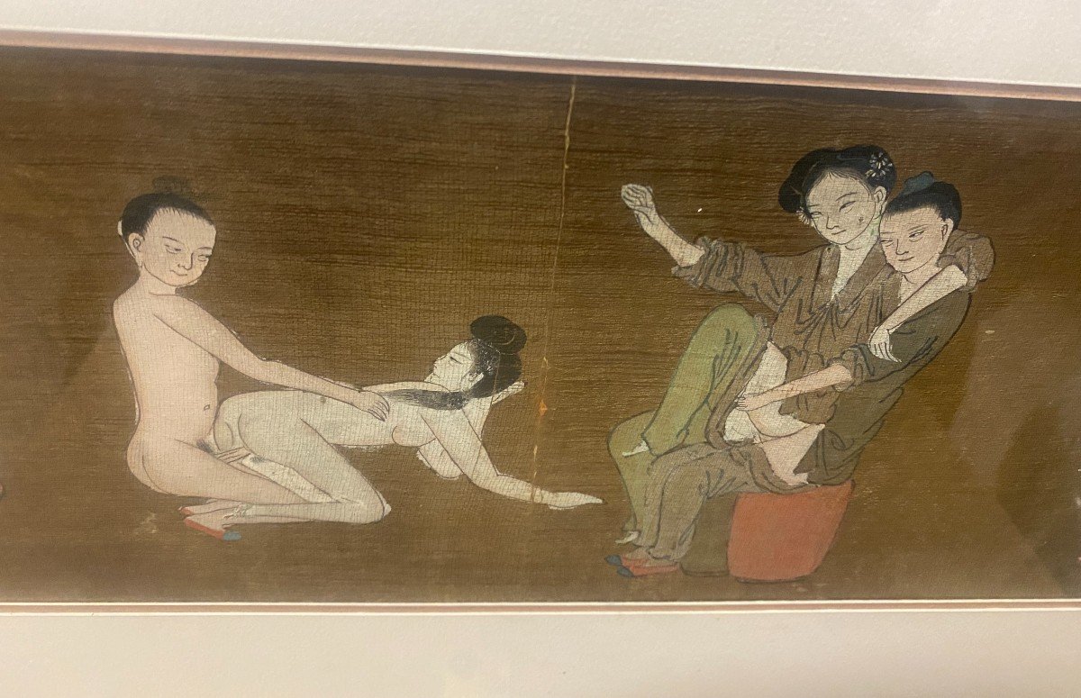 Japon - Peinture érotique - Scènes Du Kamasutra - XX ème-photo-1