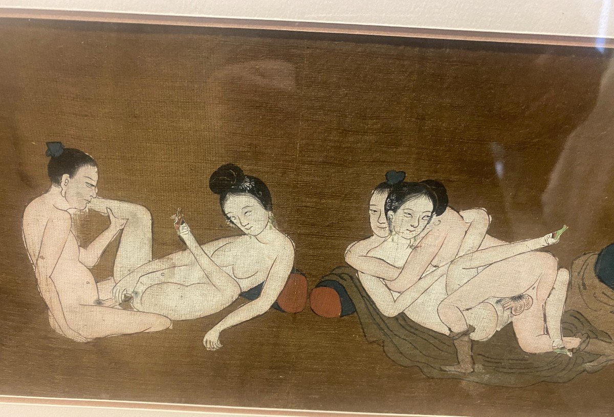 Japon - Peinture érotique - Scènes Du Kamasutra - XX ème-photo-3