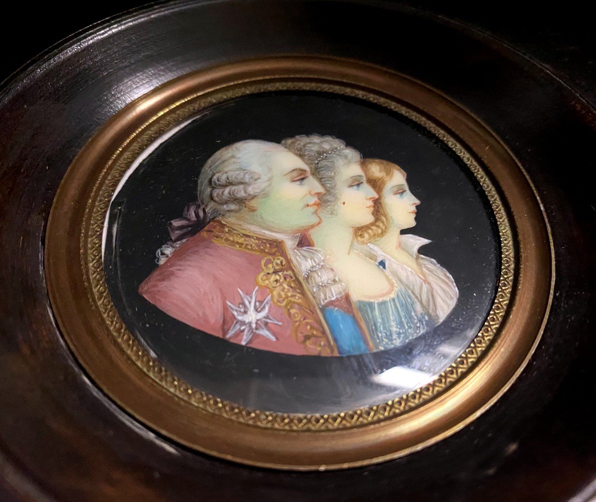 Painted Miniature, Kings Of France: Louis XVI, Henry Iv, Louis XVII-photo-2