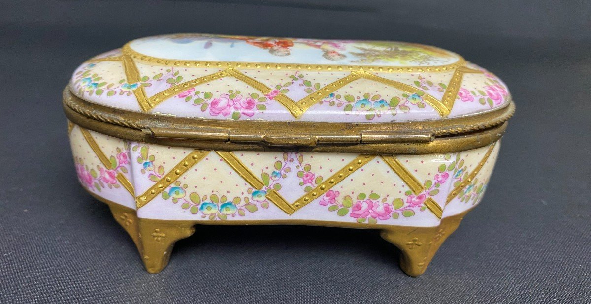 Saxe- Boîte En Porcelaine à Décor De Scène Galante - XIX ème -photo-8