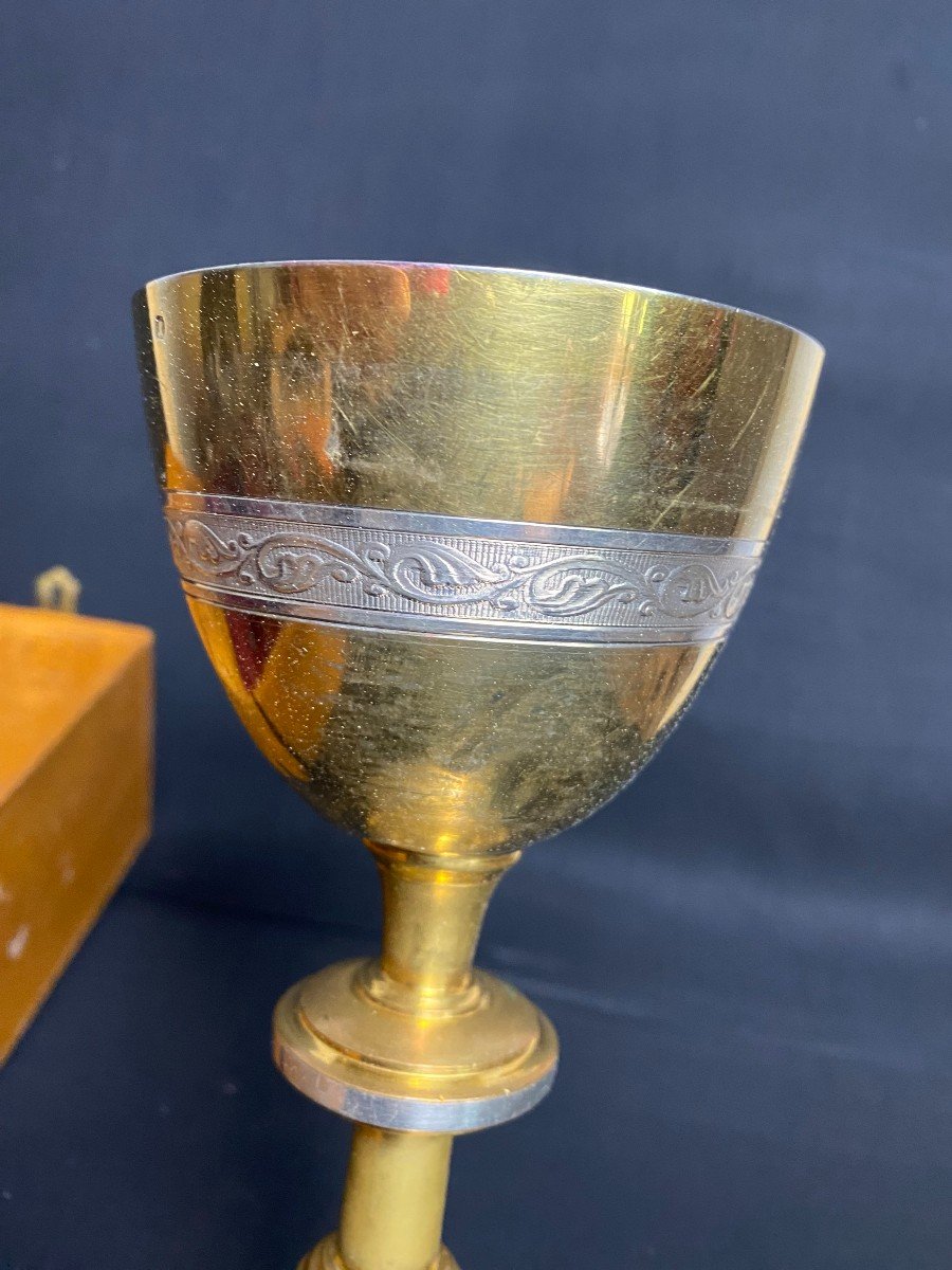 Silver Chalice In Its 19th Century Box-photo-2