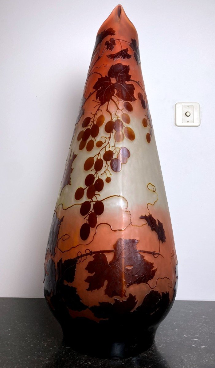 Gallé Vase With Vine - Art Nouveau - XXth-photo-2