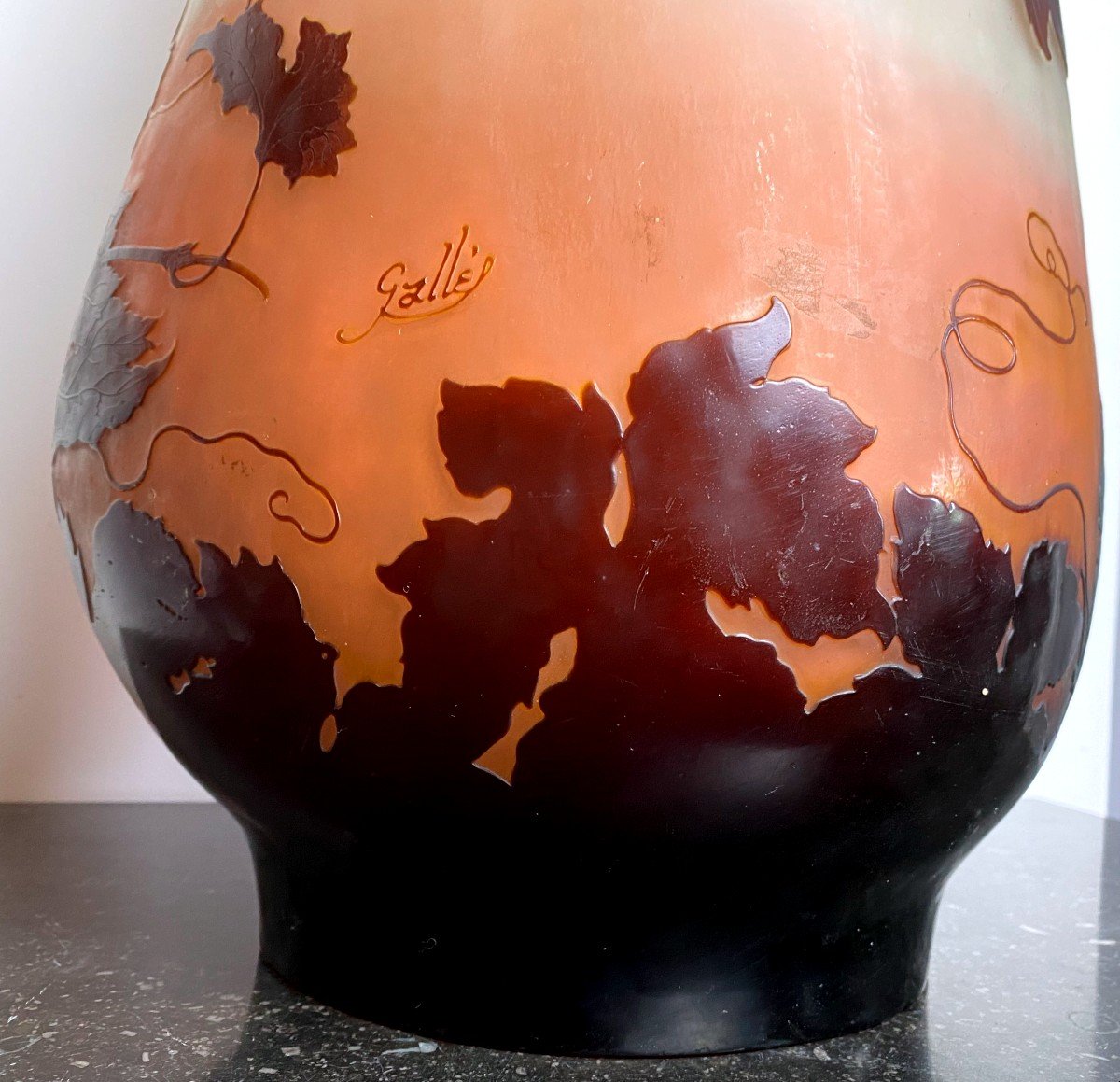 Gallé Vase With Vine - Art Nouveau - XXth-photo-1