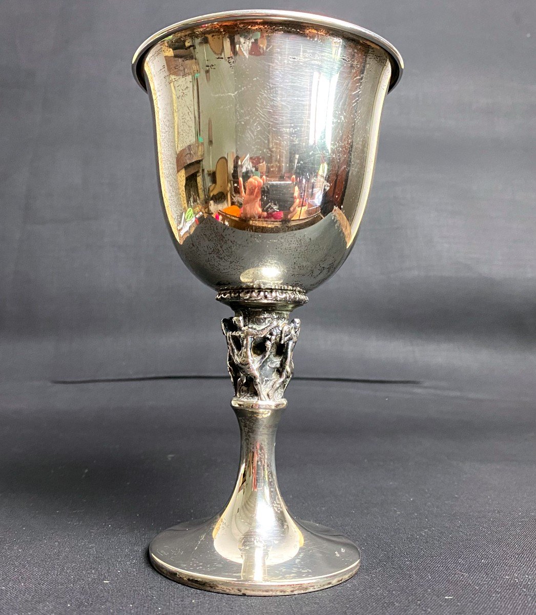 Verre Ou Calice En Argent Massif 19 Ième -photo-2