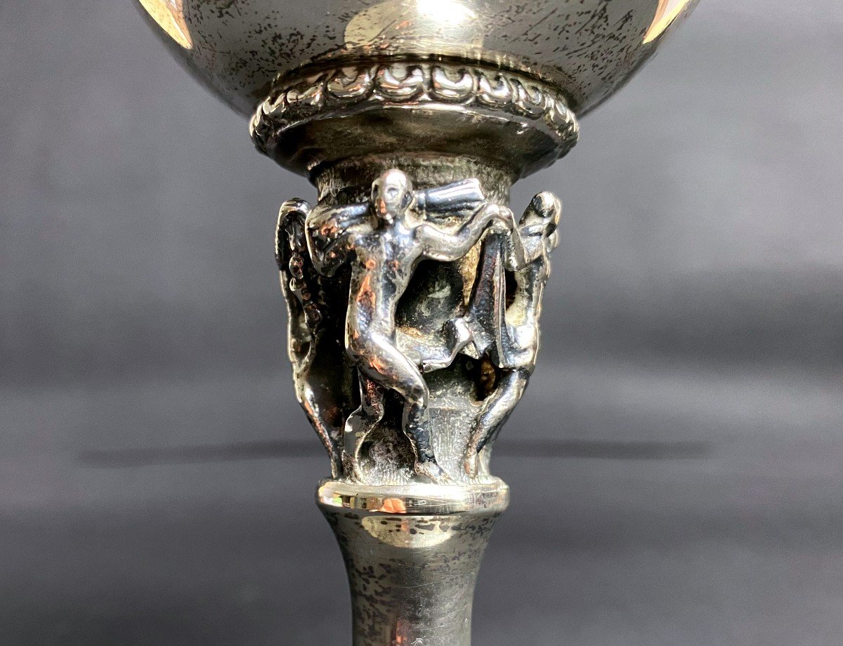 Verre Ou Calice En Argent Massif 19 Ième -photo-4