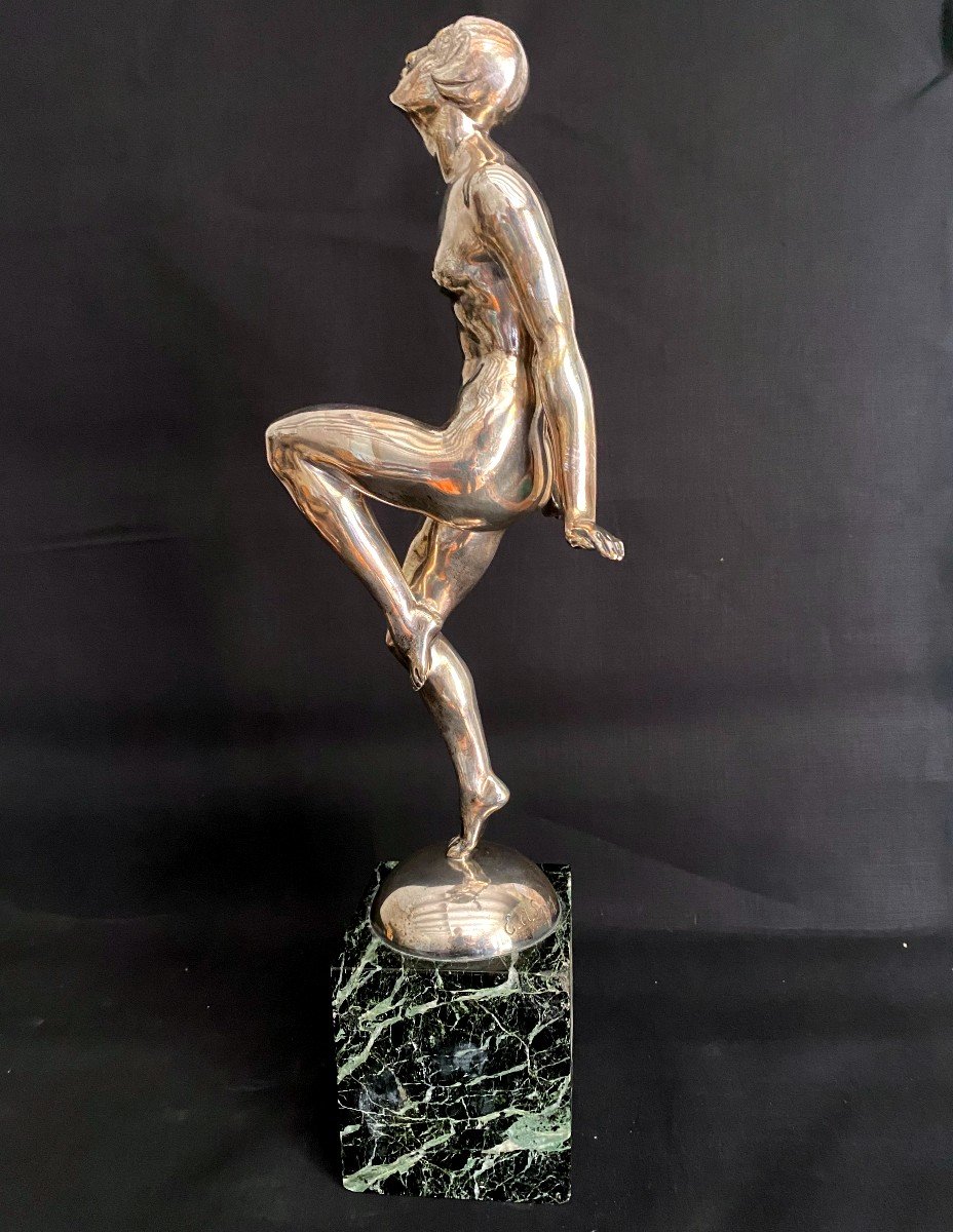 Sculptue Bronze Art Déco " La Danseuse" Par Emile Leroy- 20 Ième -photo-2
