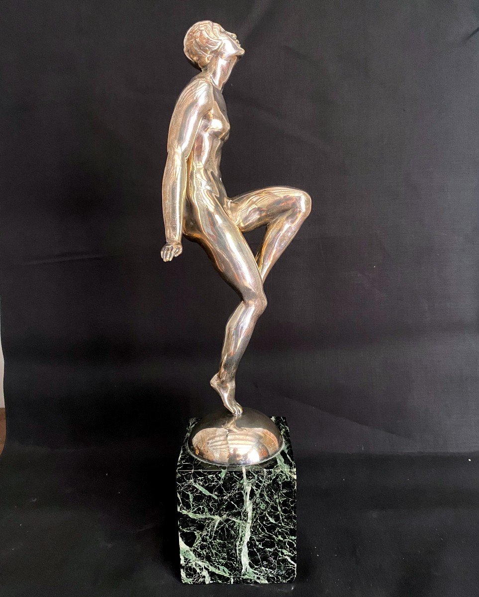 Sculptue Bronze Art Déco " La Danseuse" Par Emile Leroy- 20 Ième -photo-4