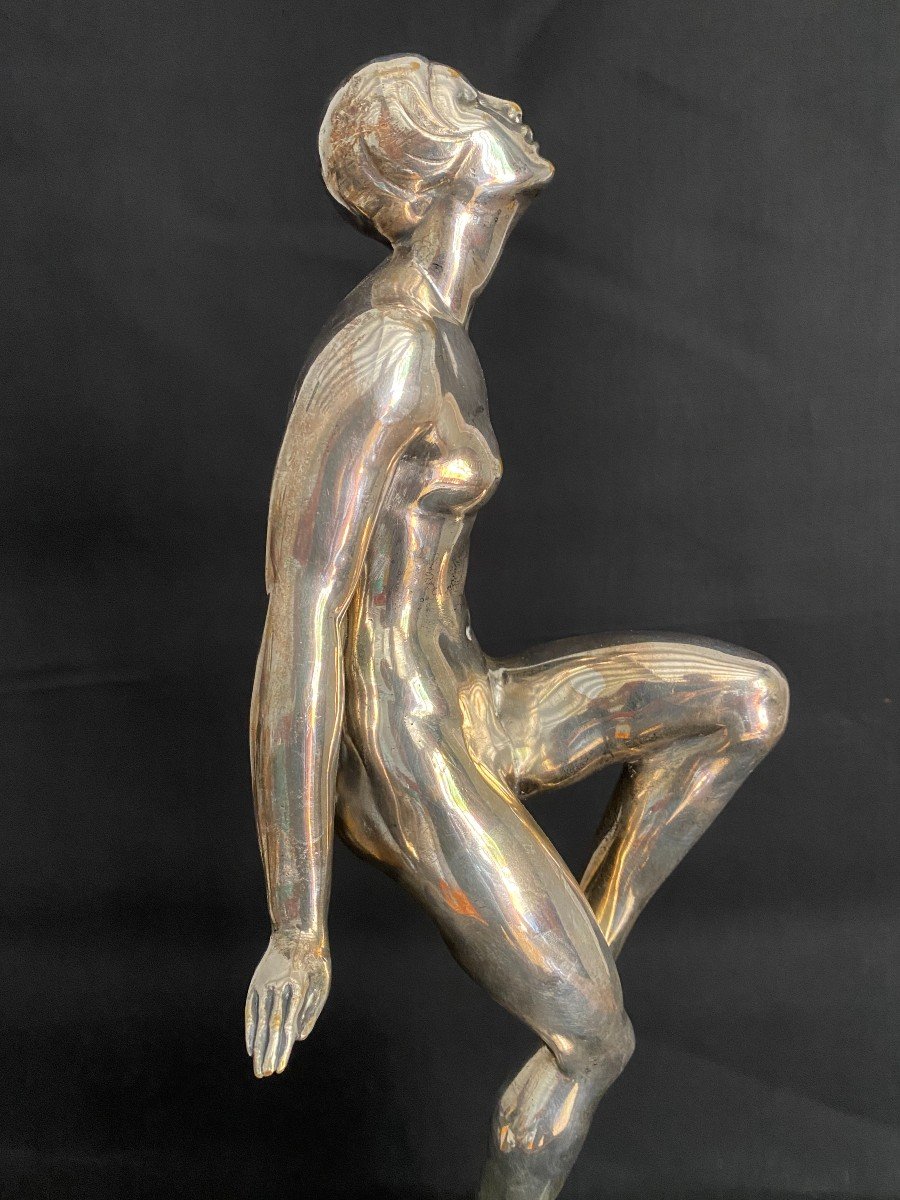 Sculptue Bronze Art Déco " La Danseuse" Par Emile Leroy- 20 Ième -photo-4