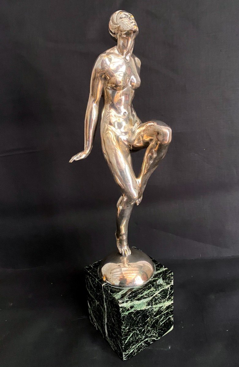 Sculptue Bronze Art Déco " La Danseuse" Par Emile Leroy- 20 Ième -photo-5