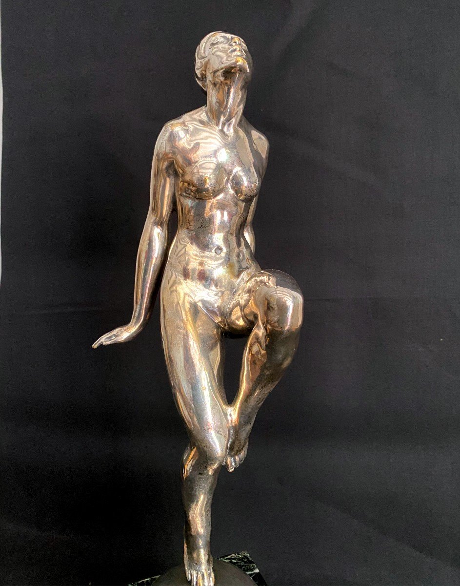 Sculptue Bronze Art Déco " La Danseuse" Par Emile Leroy- 20 Ième -photo-6