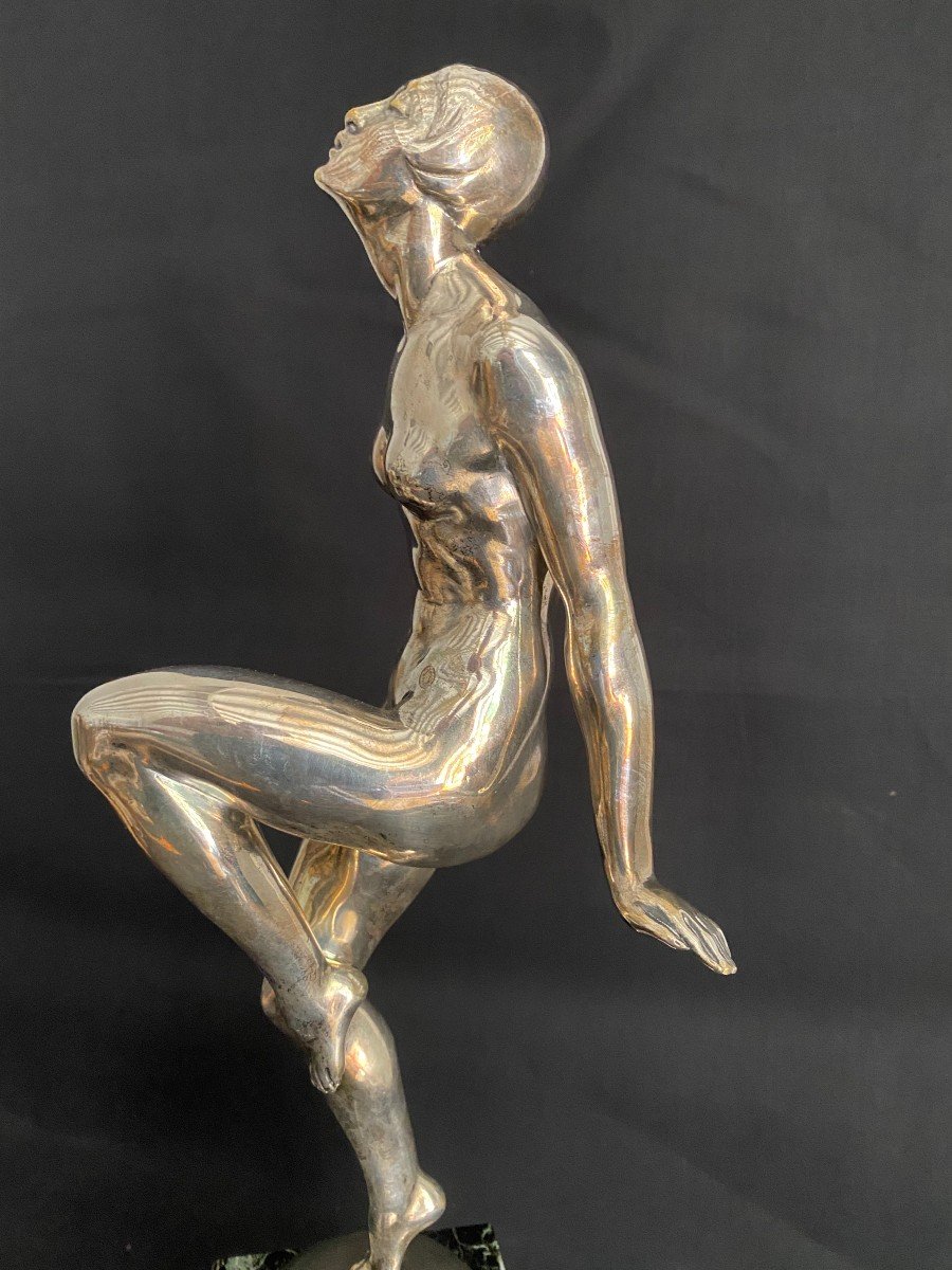 Sculptue Bronze Art Déco " La Danseuse" Par Emile Leroy- 20 Ième -photo-7