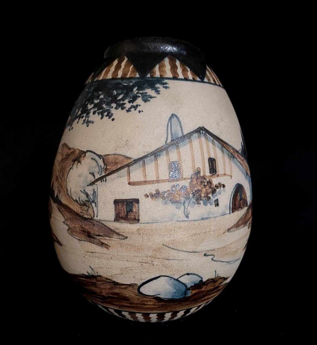 Ciboure Stoneware Vase - Art Deco - Basque Country-photo-2