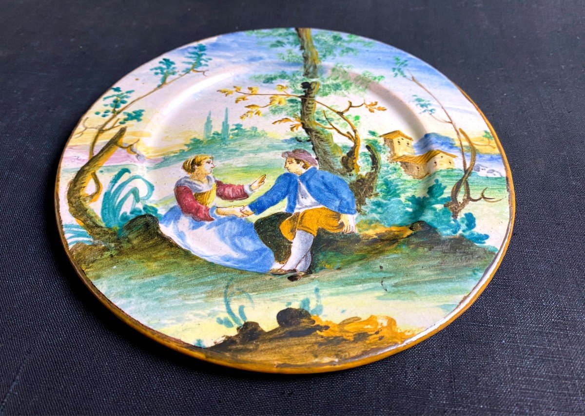 Castelli - Assiette En Faïence Italie - 18 Ième 