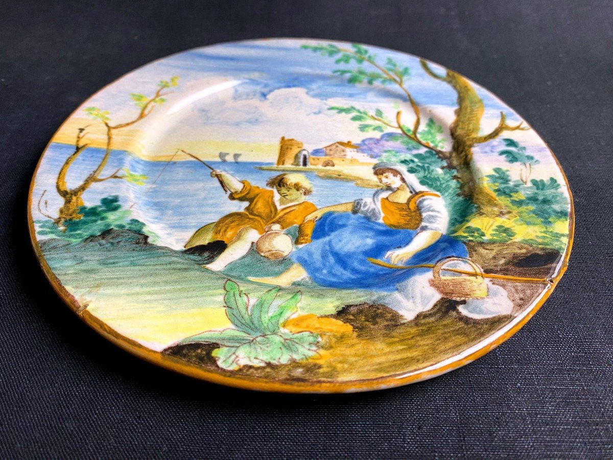 Castelli - Assiette En Faïence Italie - 18 Ième 