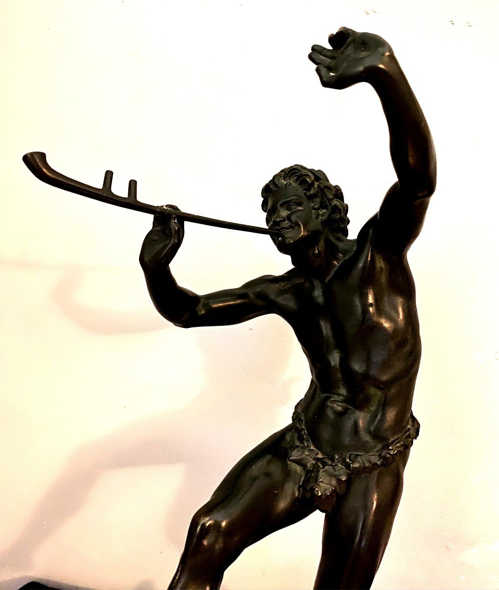 Bronze The Dancing Faun By Lequesne 20th-photo-1