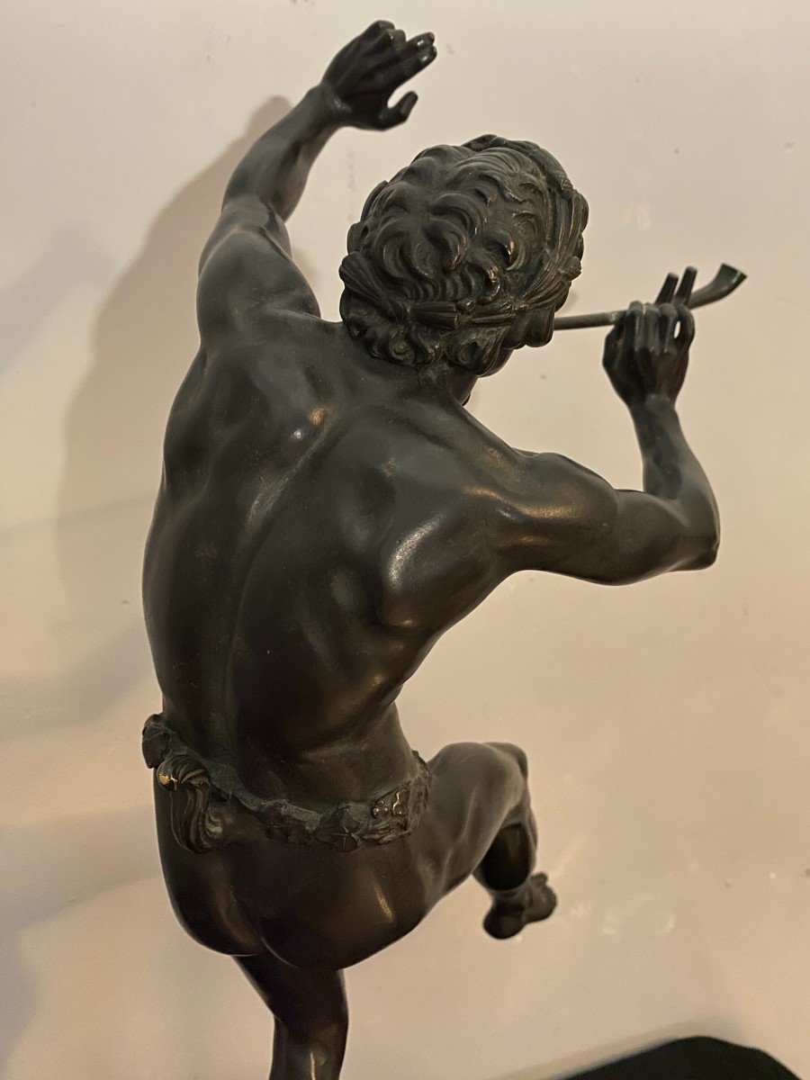 Bronze The Dancing Faun By Lequesne 20th-photo-4
