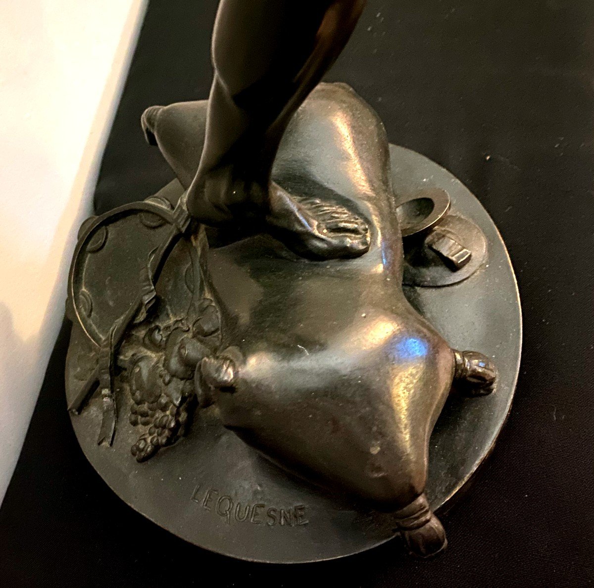 Bronze The Dancing Faun By Lequesne 20th-photo-7