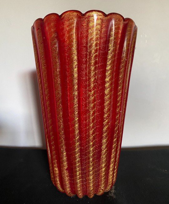 Vase Vintage De Barovier Et Toso Murano 1950