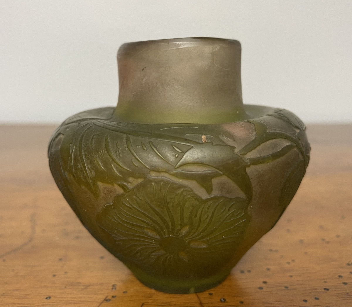 Emile Gallé-Vase à décor de clématites 