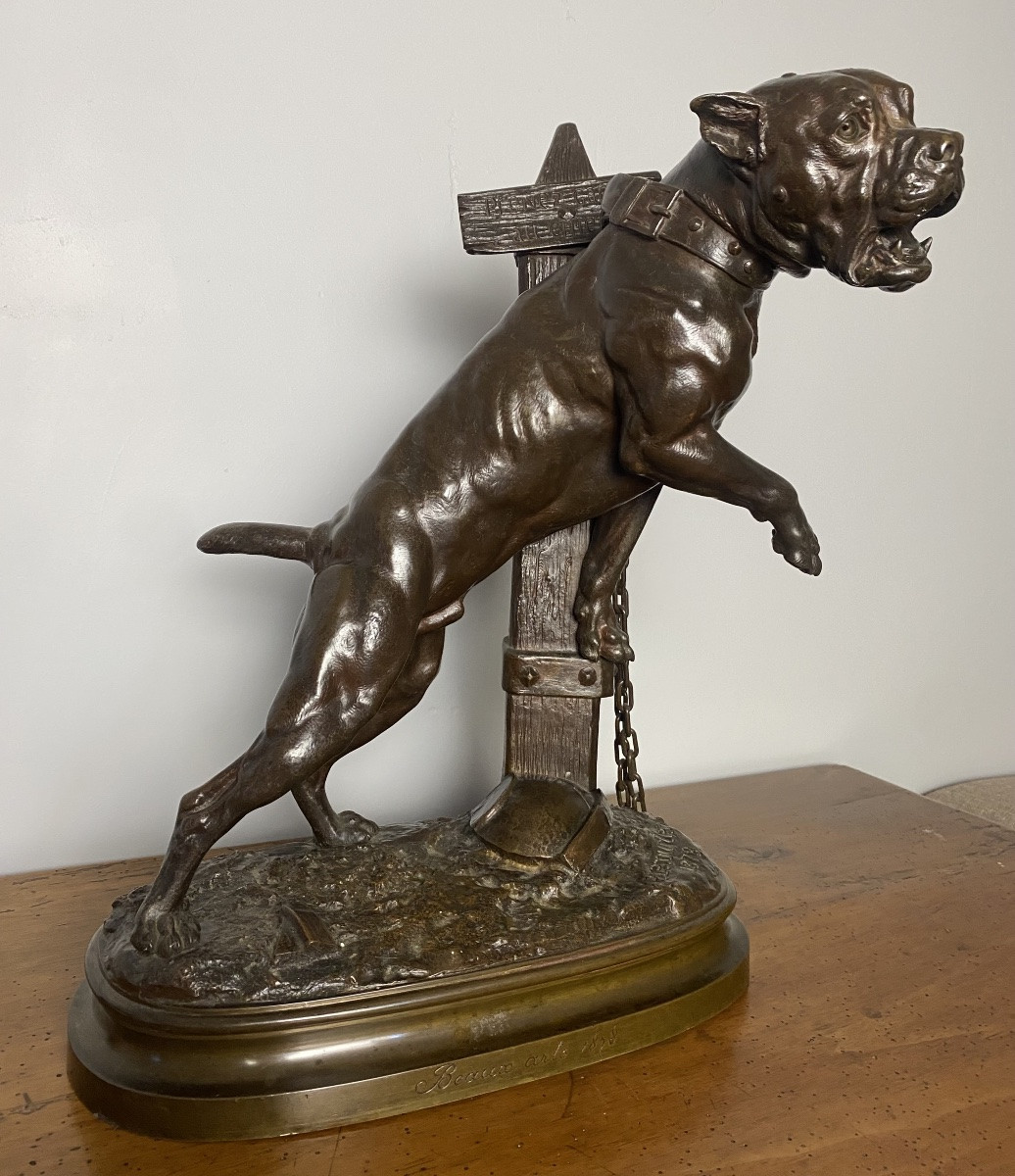 Lecourtier Bronze “beware Of The Dog”-photo-4