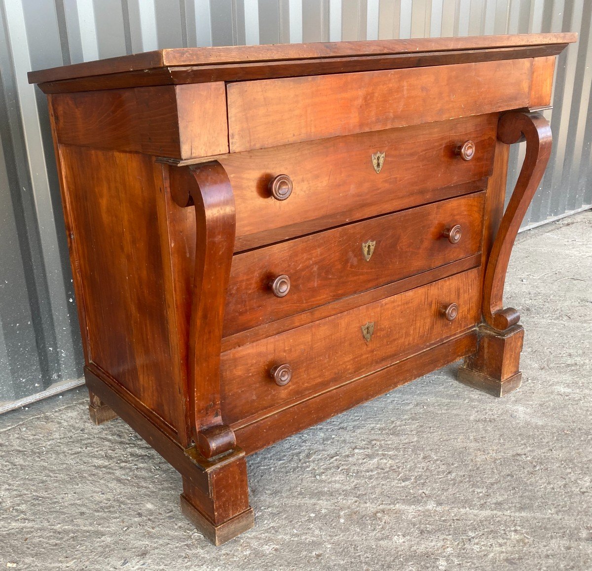 Small Commode In Walnut 19th Century - Restoration-photo-2