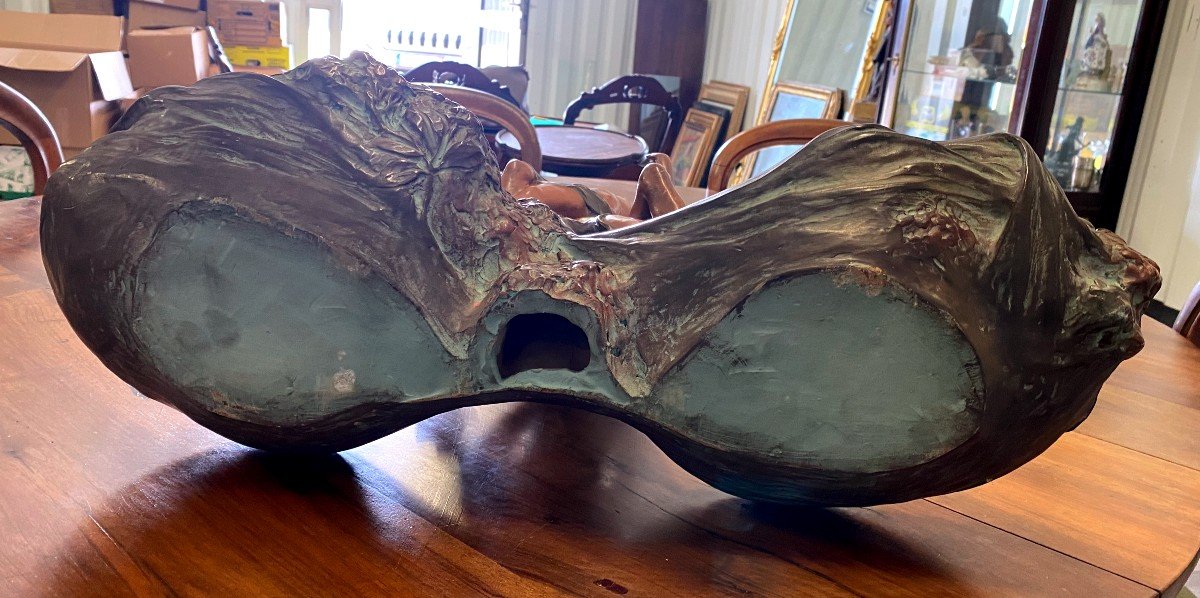 D'après Goldsheider, Grande coupe sculptée de Femmes en terre cuite-photo-1