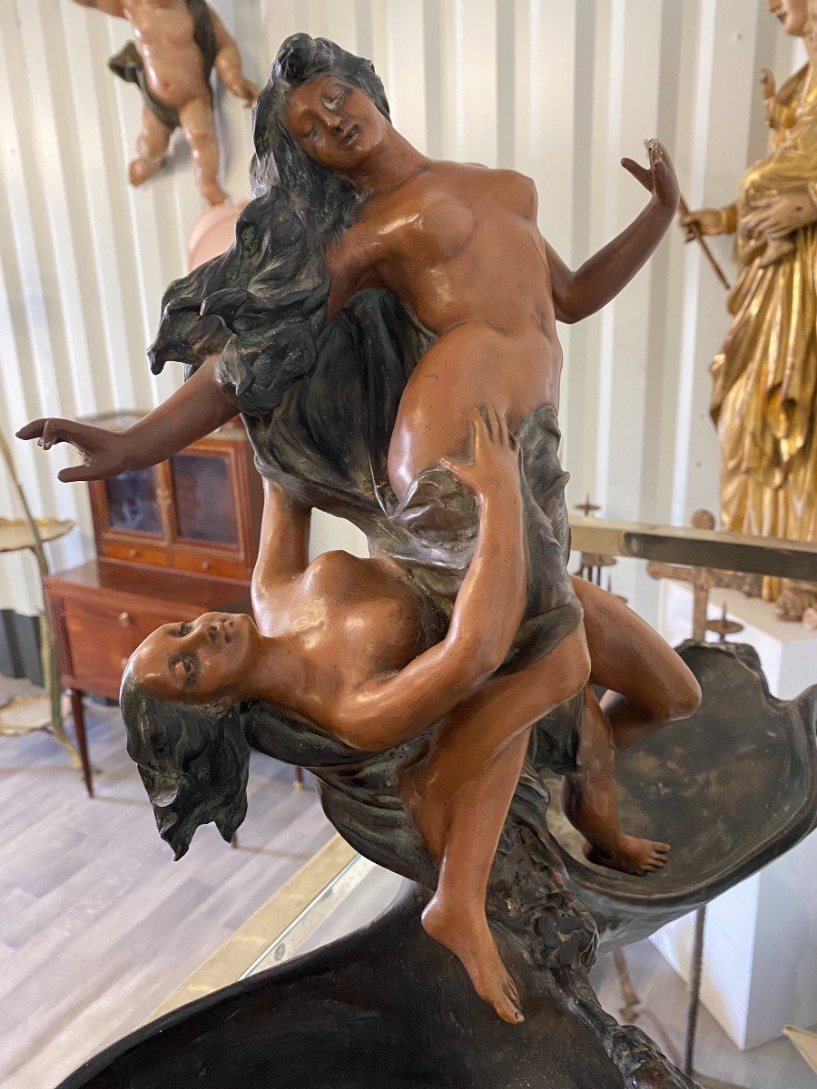 D'après Goldsheider, Grande coupe sculptée de Femmes en terre cuite-photo-7