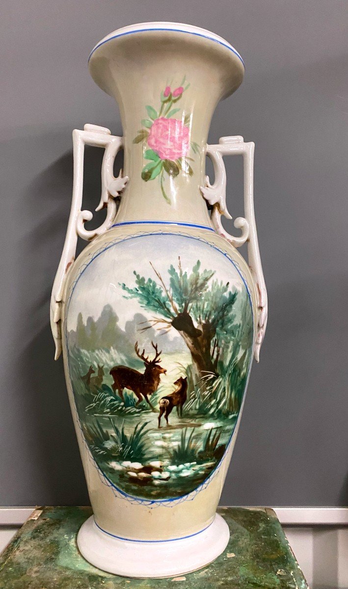 Grand Vase Porcelaine Vieux Paris 19 Ième