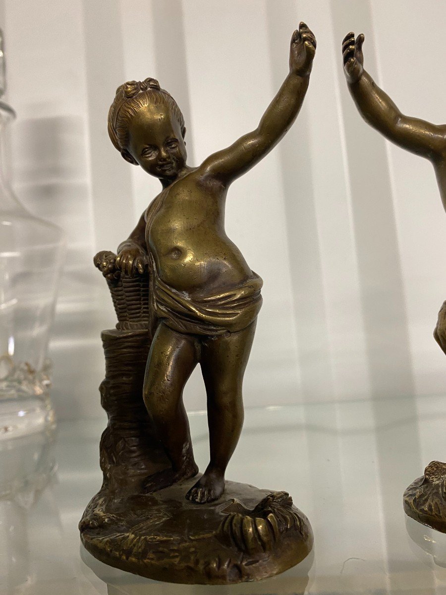 Paire De Bronze Romantique - 19 Ième-photo-4