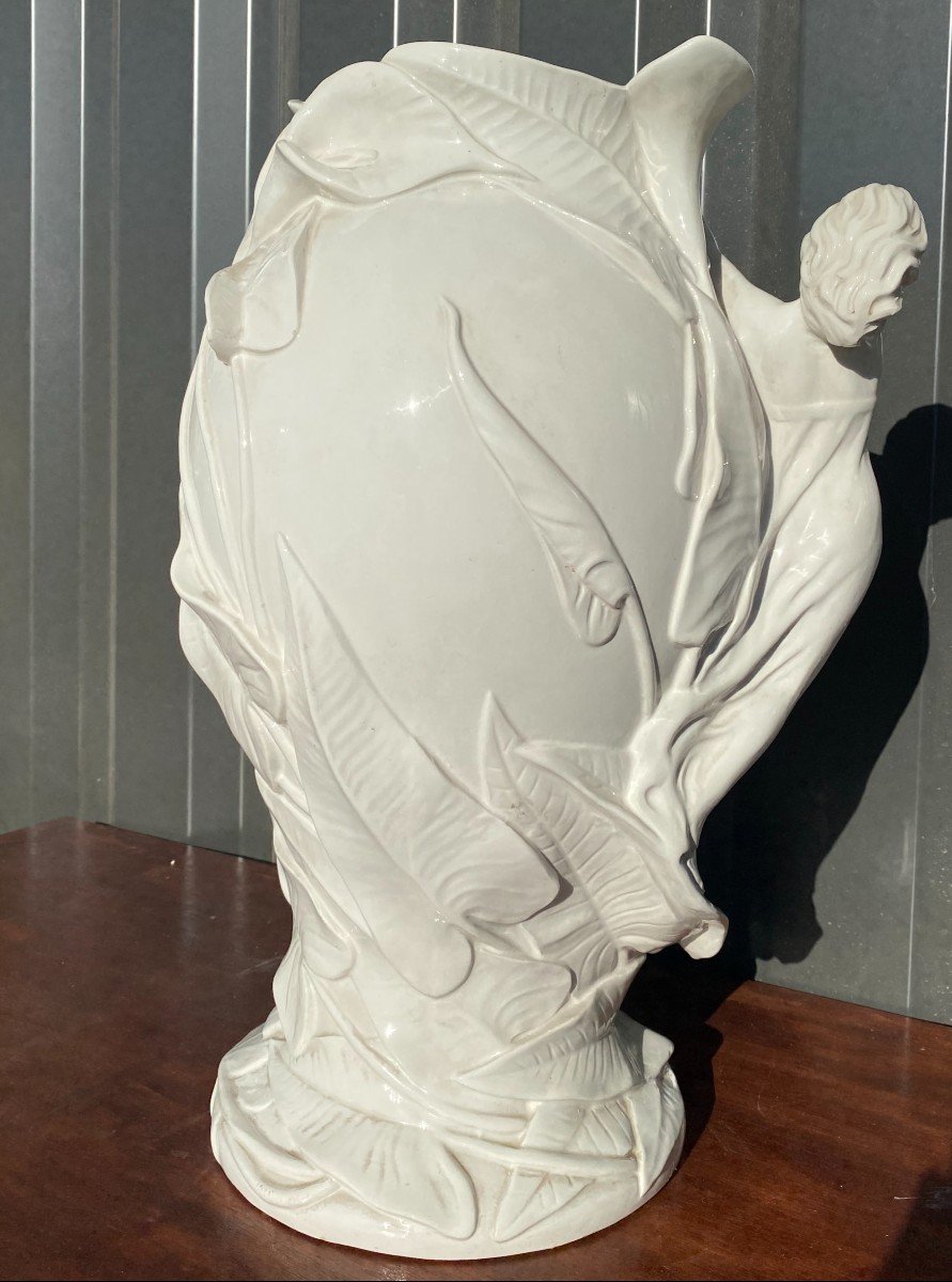 Italy Art Nouveau  - Vase En Porcelaine La Femme Aux Arômes - -photo-2